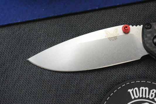 NEW Benchmade Mini Freek - Full Carbon Fiber w/ Red Thumbstud & Backspacer