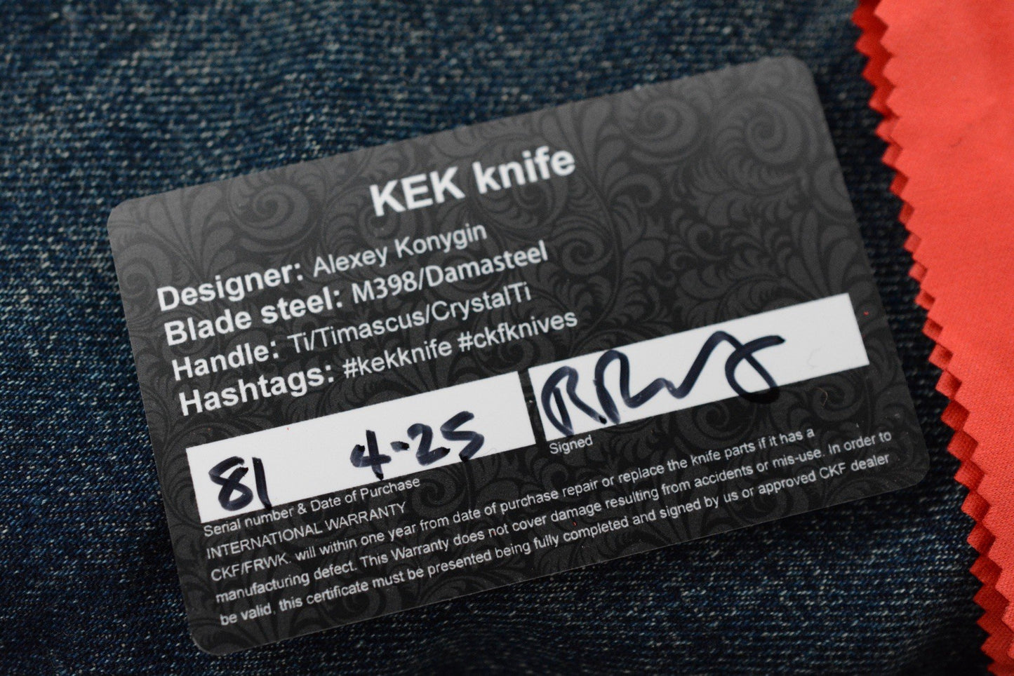 RARE++ Custom Knife Factory KEK Slipjoint - SW Ti / Damasteel Blade SN# 81