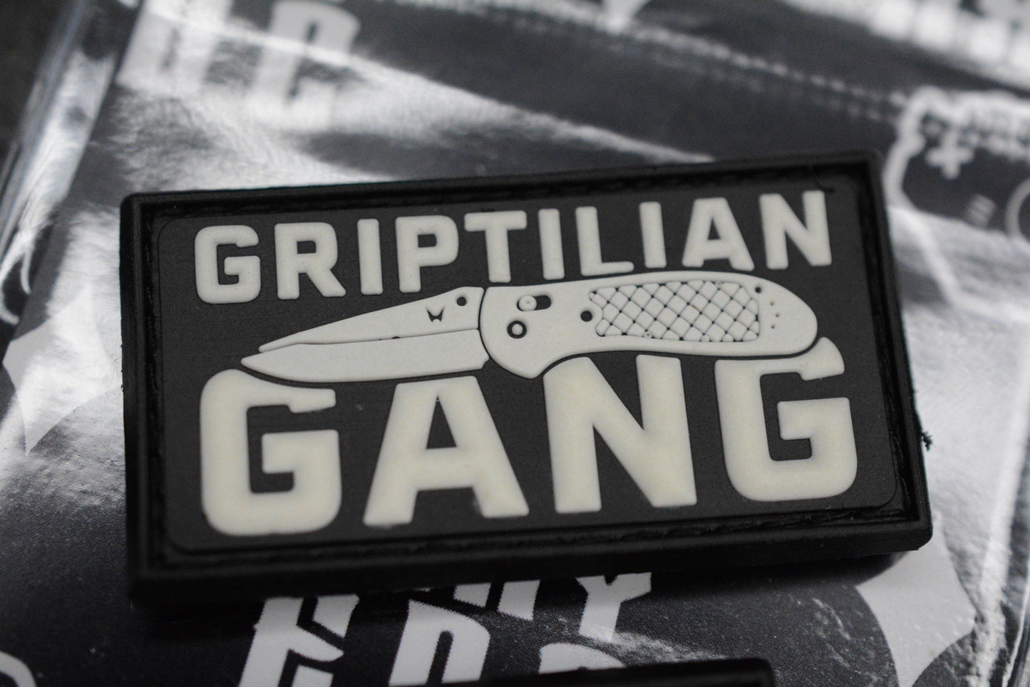 RARE INKY EDC - 2x Griptilian Gang Patch Set Black / White