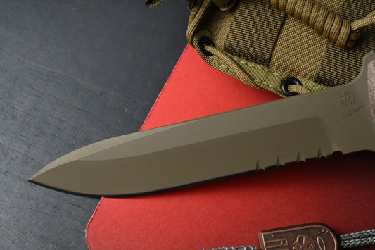 NEW Chris Reeve Knives Green Beret - Micarta/Tan FDE Magnacut w/Tombstone Bead