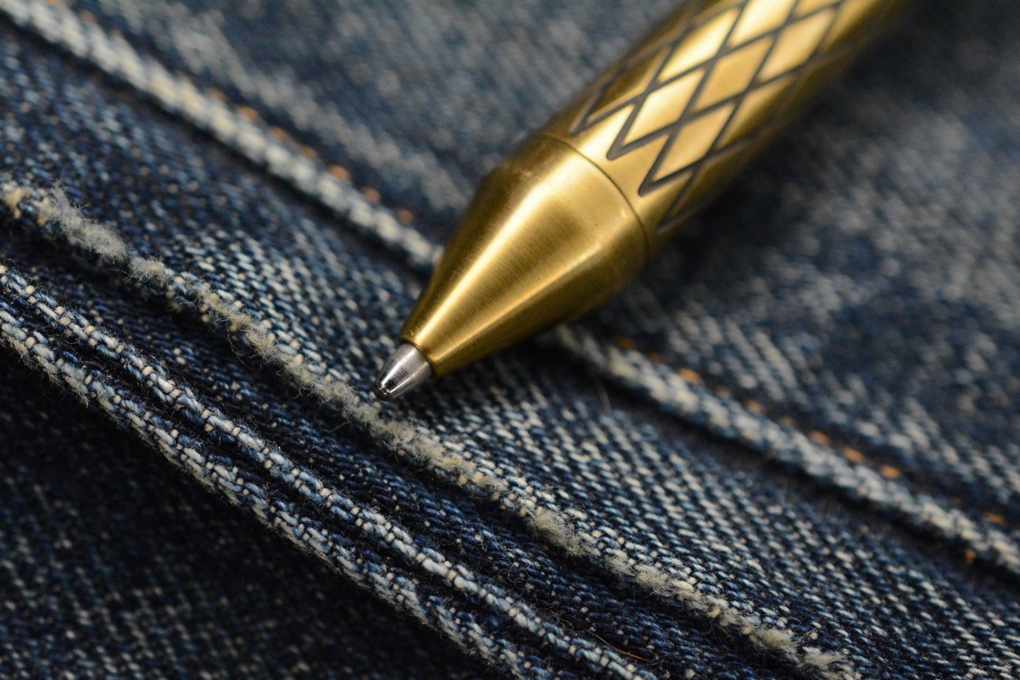 RARE Custom Fellhoelter TiBolt Pen - 5.5” Brass Engraved Dragon Scale Pattern
