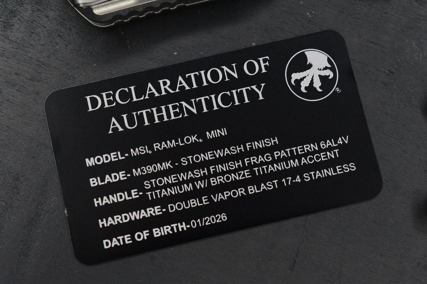 RARE Microtech MSI MINI - Ti Frag Handle/ Brz Accents w/John Wick Pack & CH Bead