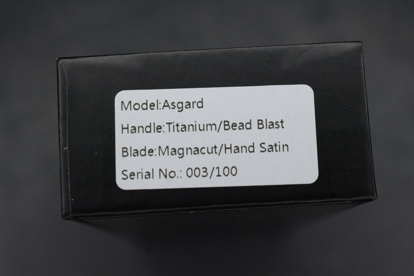 RARE Dalibor Bergam Asgard Integral Ti Handle/ Magnacut 1st Production Run SN 03
