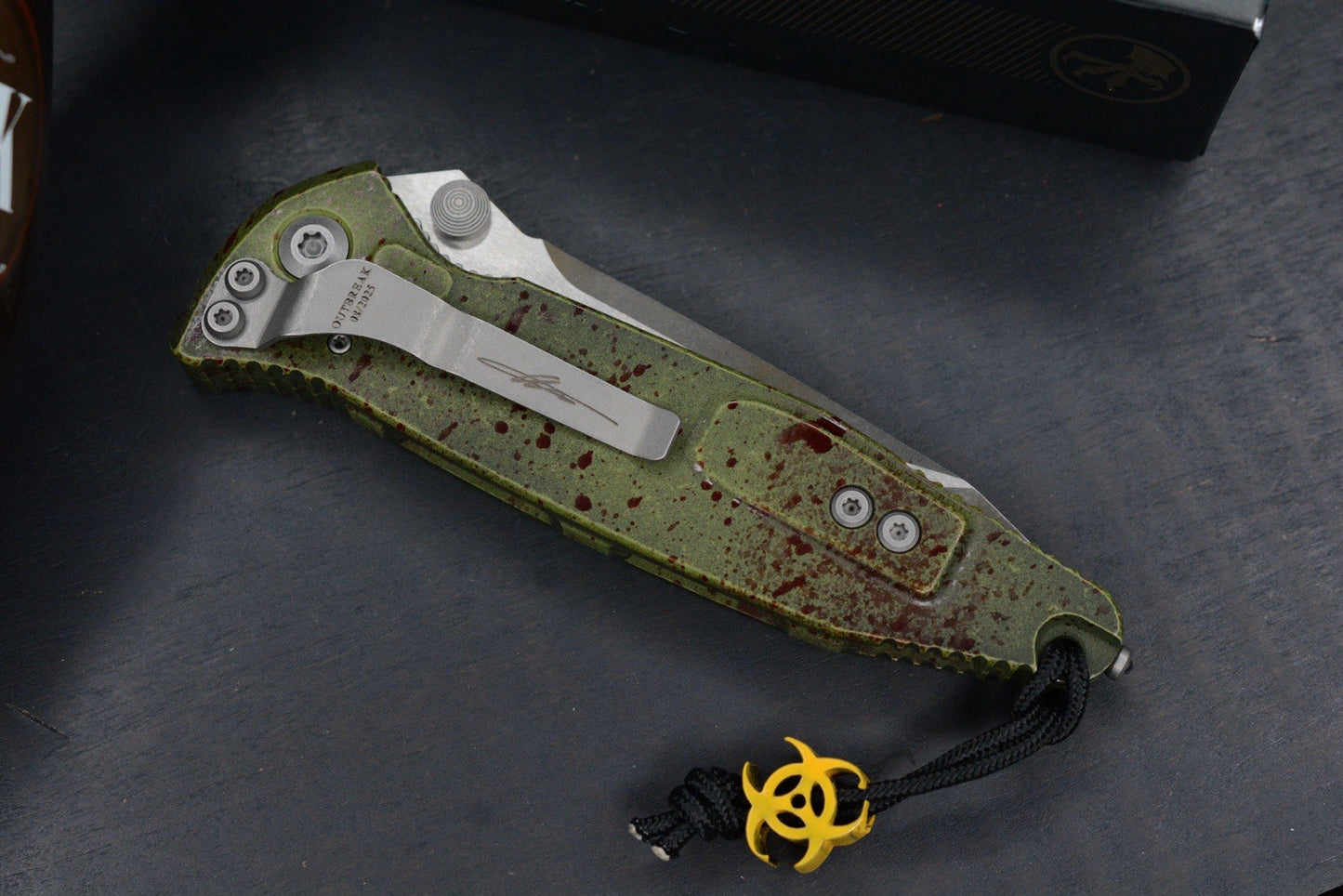NEW Microtech SOCOM Elite T/E Full Serr Outbreak w/ Fallout Patch Pack & Bead