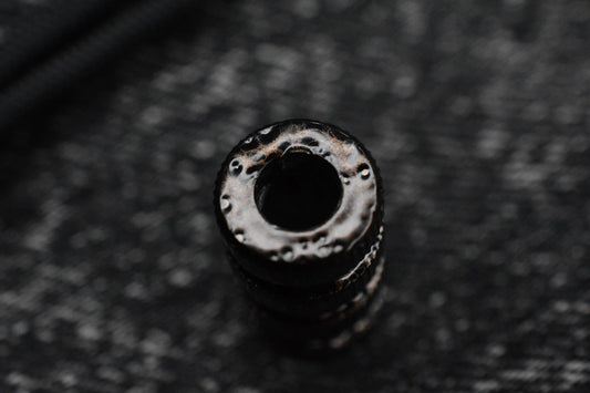NEW TKW Spiraled Glossy Black Titanium Lanyard Bead