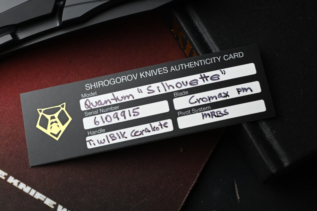 RARE Shirogorov Quantum Silhouette - Black Cerakote Ti / Climax PM Blade MRBS
