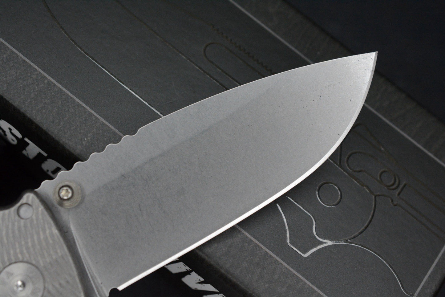 RARE Demko AD20 XL MagnaCut Drop Point / Textured Bead Blasted Ti w/ Tombstone