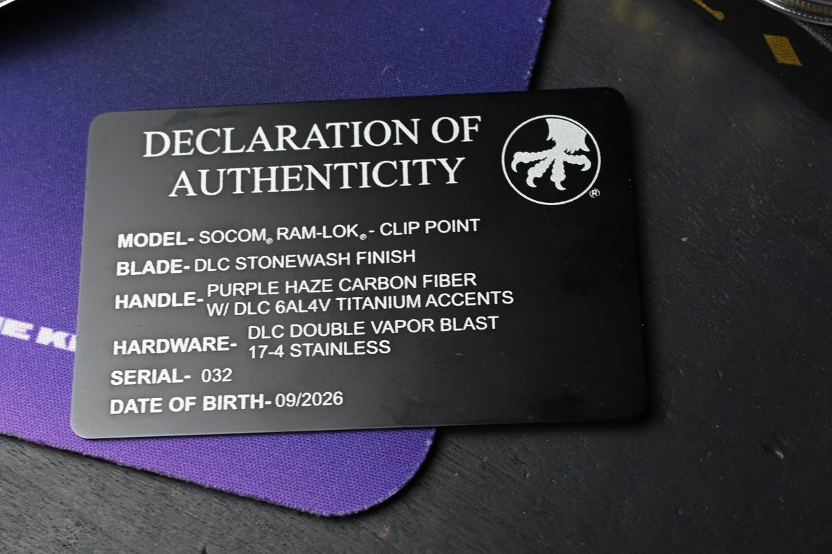 NEW Microtech x NCB EXC Socom - Purple Haze Carbon Fiber Black DLC w/Wick Pack