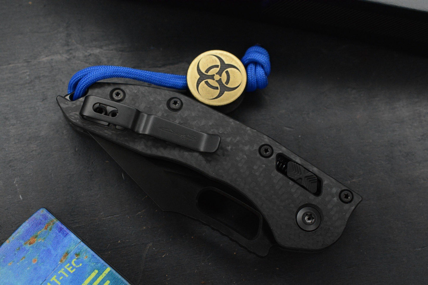 NEW Microtech Stitch-Ram-Lok Carbon Fiber Black DLC w/ Fallout Pack & Bead