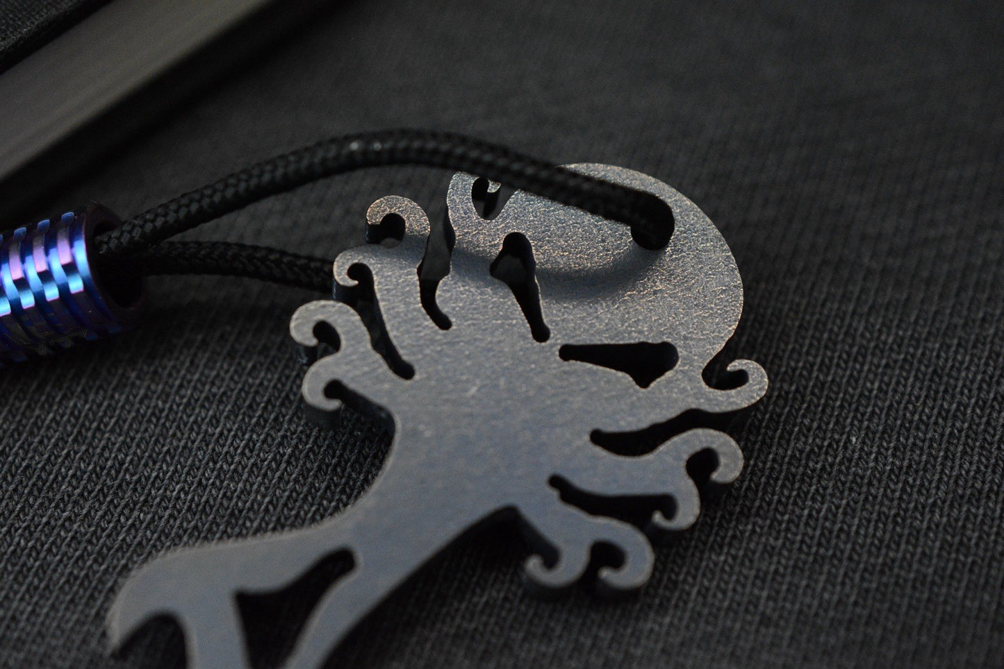 NEW Monkey Edge X Dmitry Streltsov Bottle Opener Octopus Ti Blue Damascus