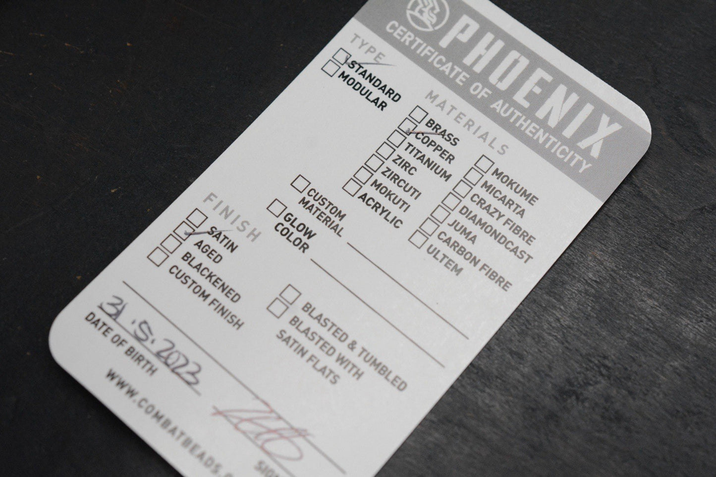 NEW Griffin Combat Rifle Phoenix Aged Copper Lantern Bead Re Playge Microtech