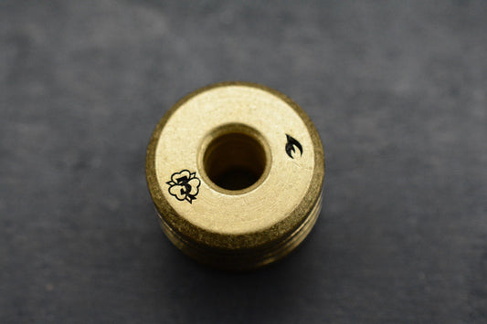 RARE 3-Leaf Customs Machined Bead - Stonewashed Brass