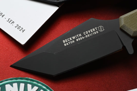 NEW Fisher Beckwith Covert OD Green G10 AEB-L DLC Blade w/ COA & Sheath SOLD OUT