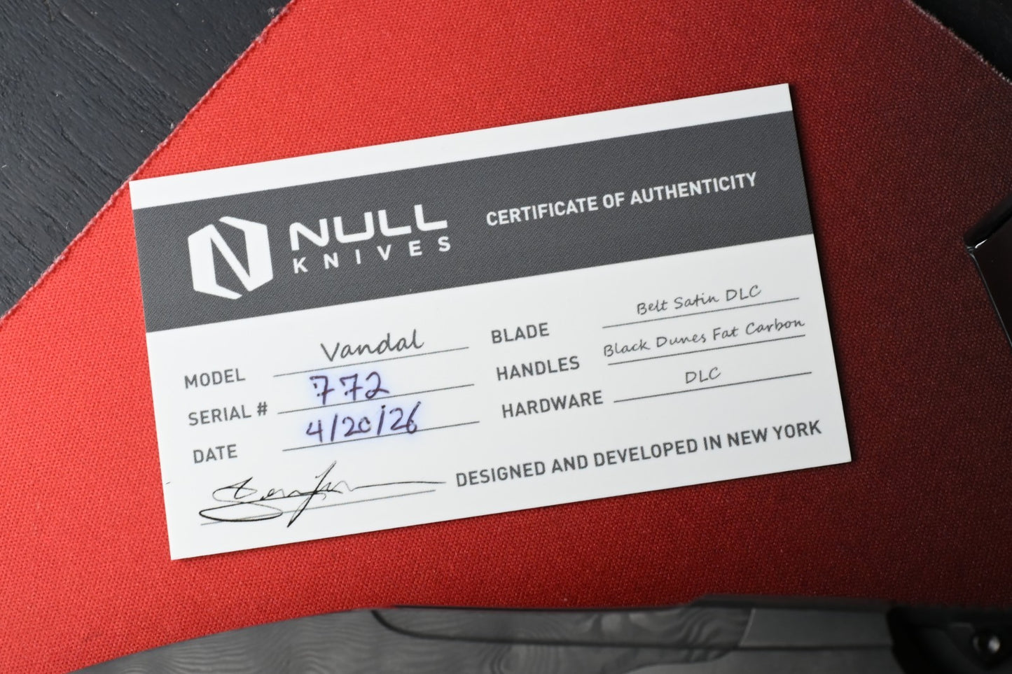 RARE Null Vandal Black DLC Dunes / Belt Satin Vanax Blade w/ Sneakreaper Patch