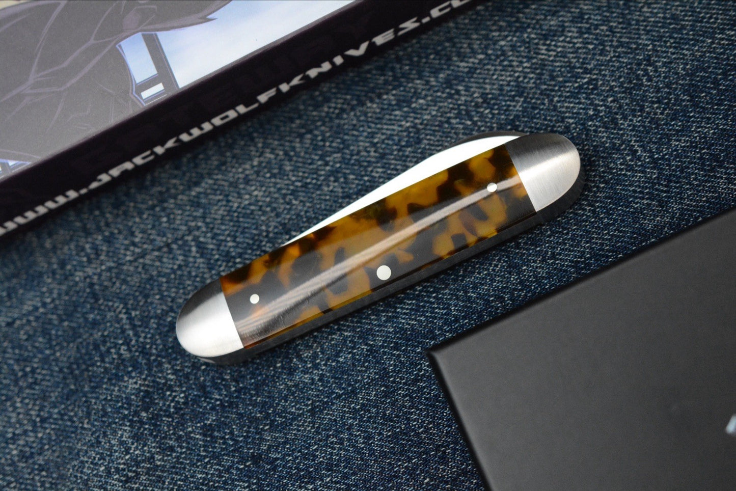 NEW Jack Wolf Gateway Equal End - Tortoise Shell Kirinite /Belt Satin Spearpoint