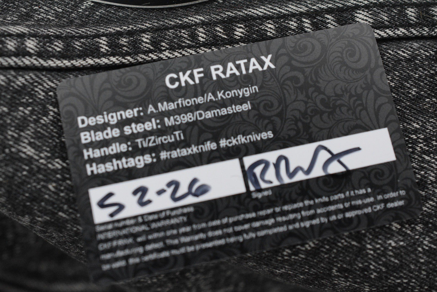 RARE Custom Knife Factory x Marfione Ratax - Polished M398 / Ti Integral SN#005