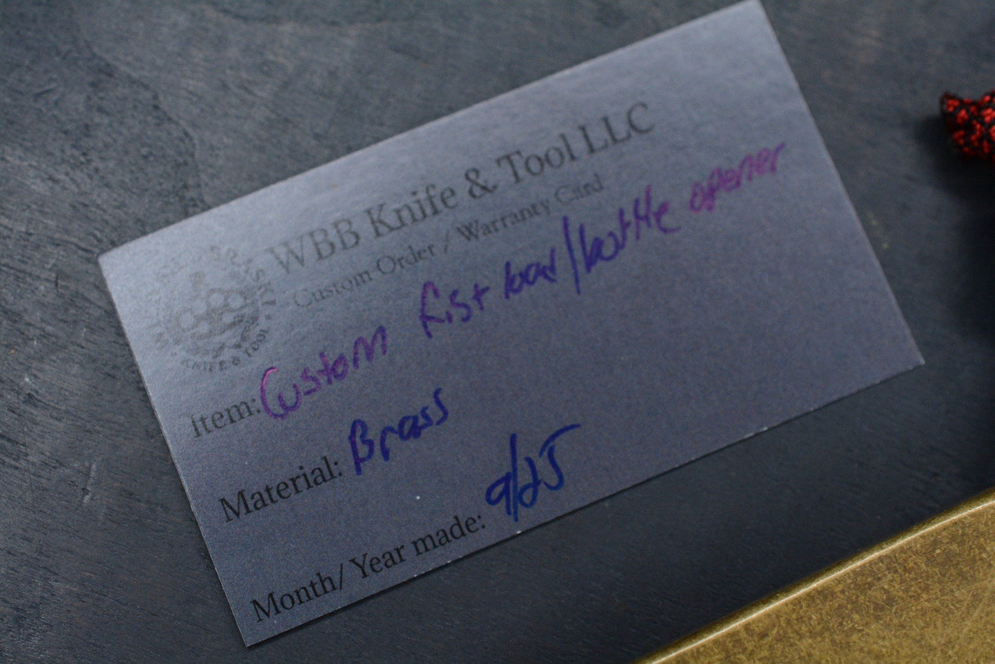 RARE Wild Bill Fist Filler Brass Bottle Opener w/ Custom Molar Re JRW Microtech