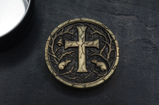CUSTOM Engraved Brass Challenge Coin - The Plague Doctor Re Microtech