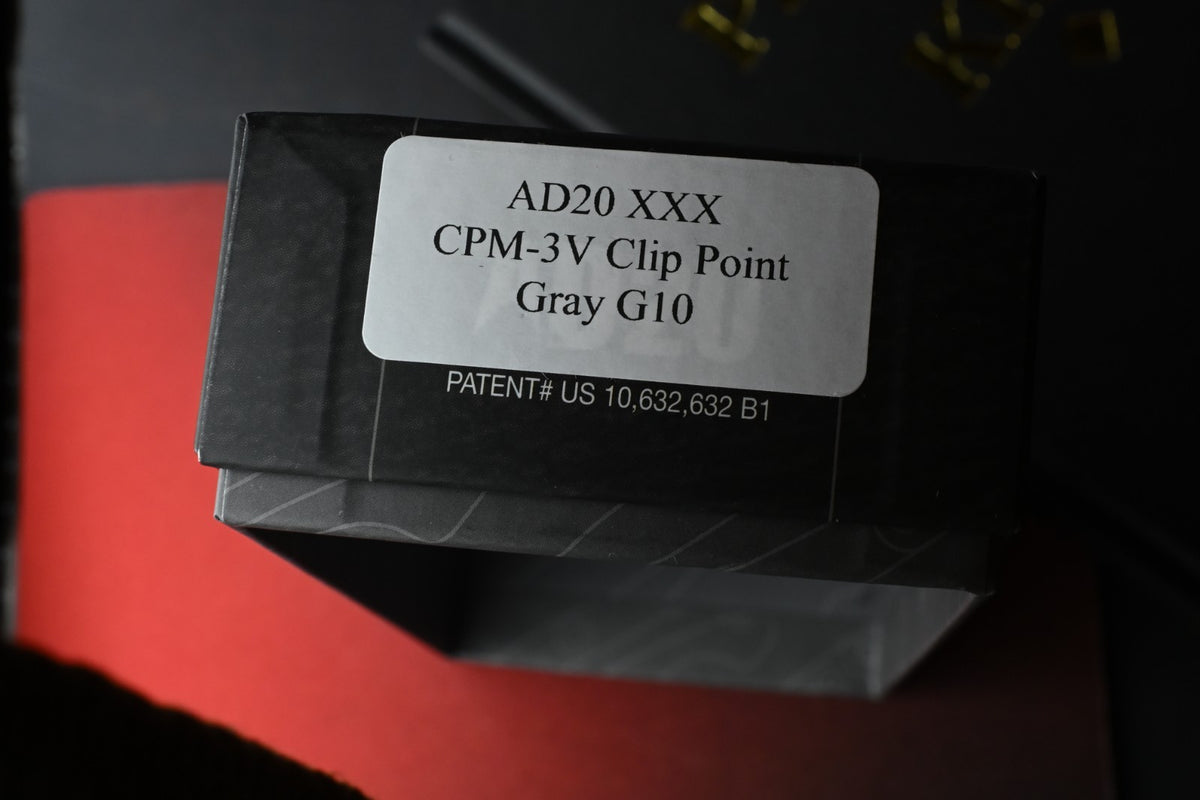 NEW Demko AD20 XXX Shark Lock - Grey G10 / CPM3V Stud Only w/ Poison Bead