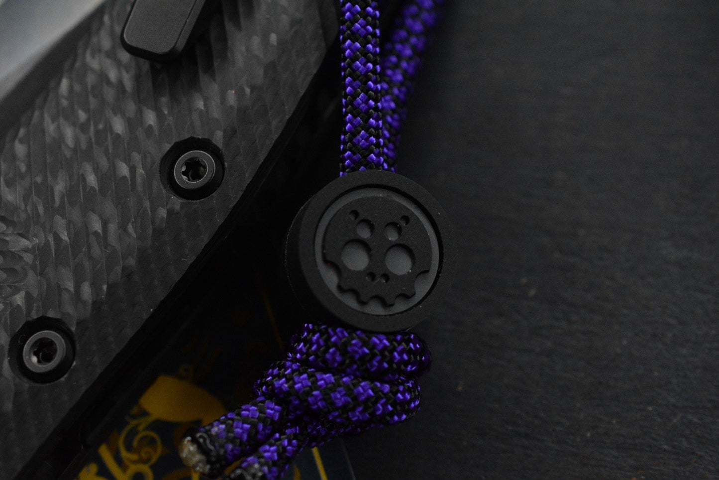 NEW Microtech Amphibian Ram Lok CF SHADOW w/ Playge Skall Bead & Wick Pack