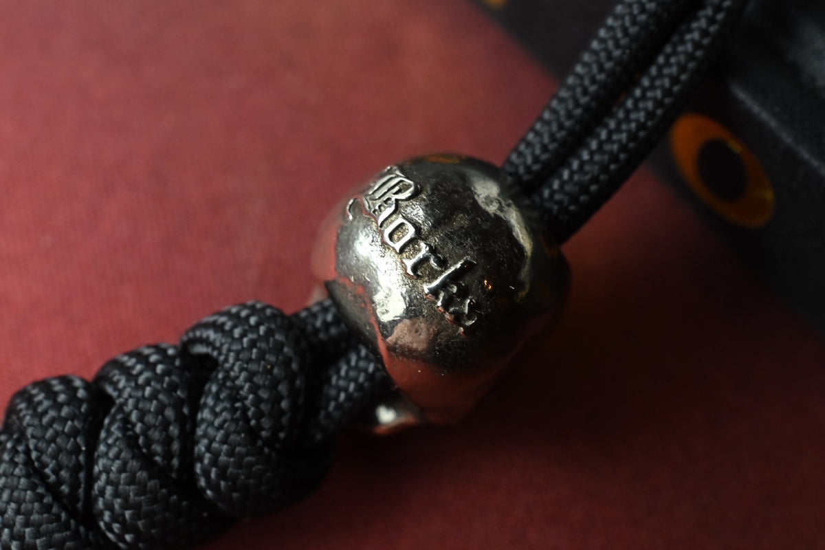 RARE Borka Custom White Brass Skull Bead - Engraved