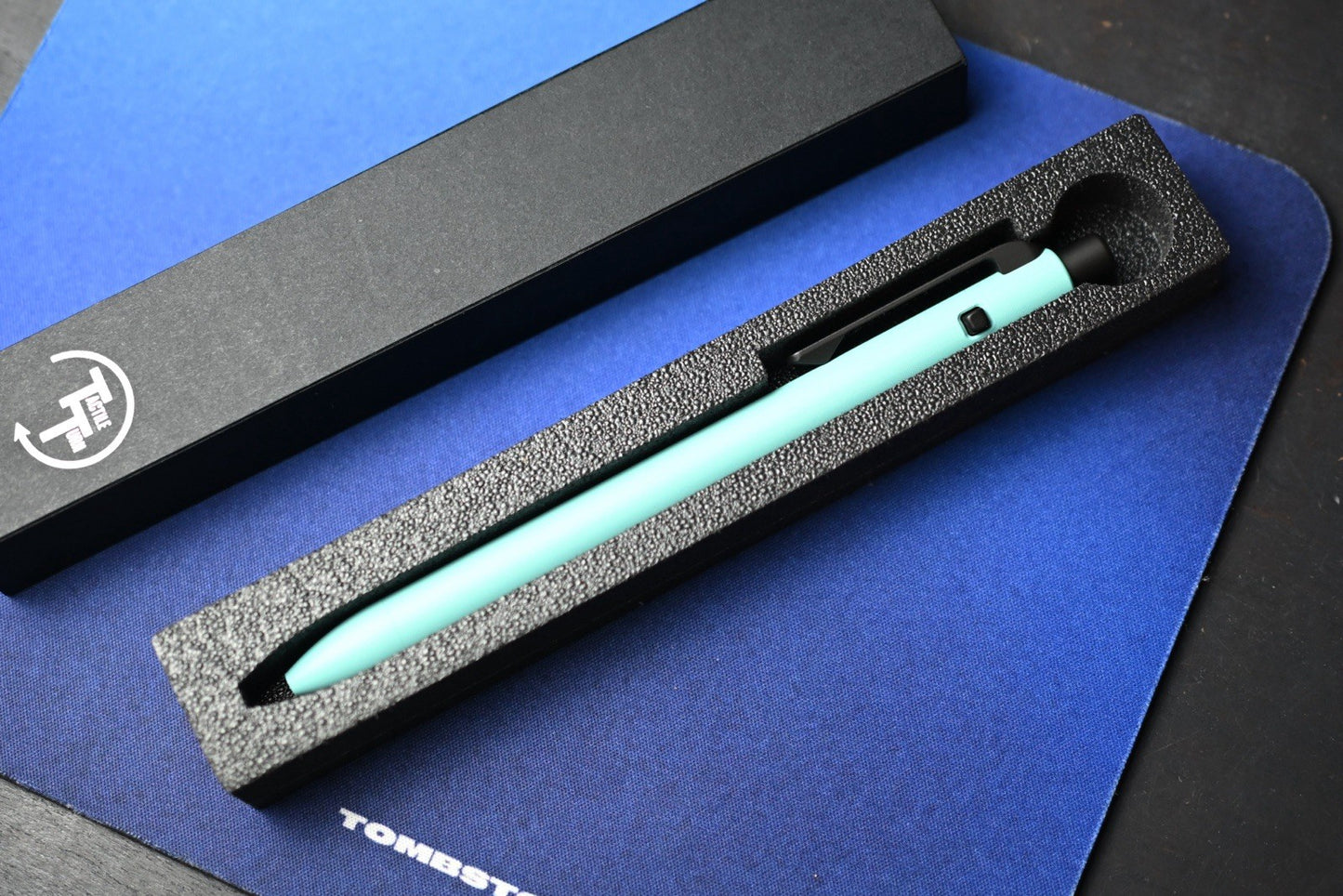 RARE Tactile Turn x DLT Exclusive - Side Click Standard Robins Egg Blue Ti Pen