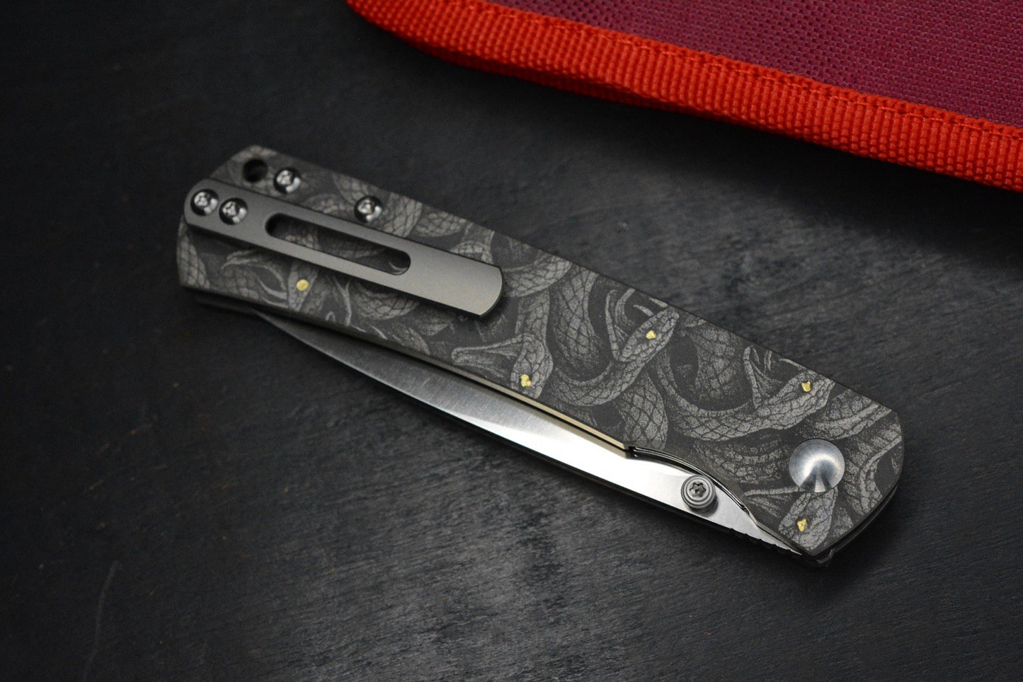 CUSTOM 1 Of 1 Monterey Bay Knives Old Guard Engraved “Circle Of Snakes Grafx”