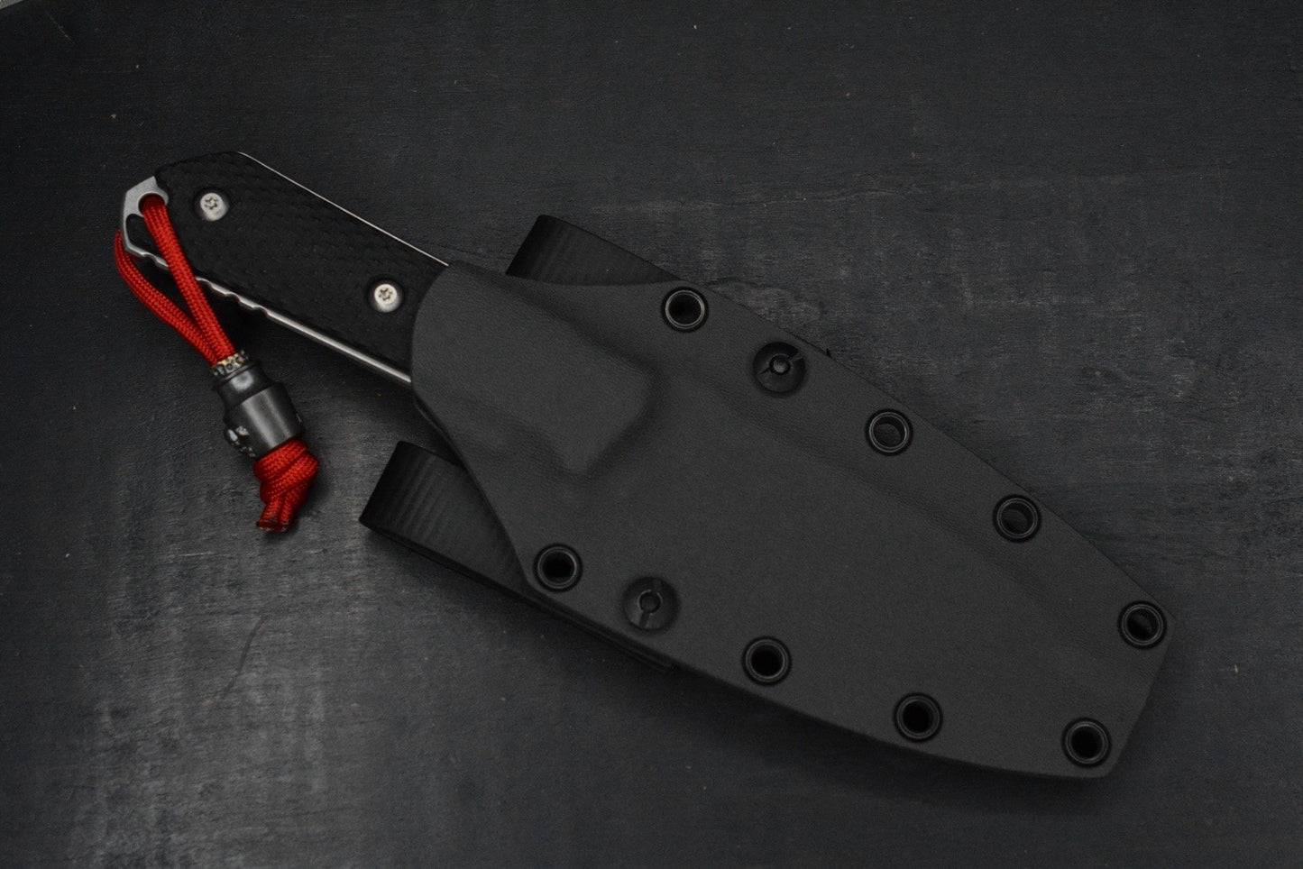CUSTOM Burnley Kihoku Fixed Blade Black Micarta/AEBL Blade w/ Rare Poison Bead