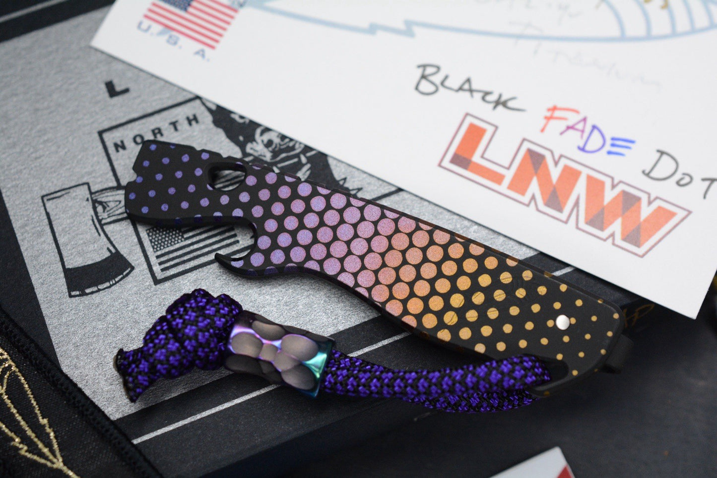 NEW Lynch NW Thirsty V2 Black Fade Hyper Dot Pry Bar w/ Jimped Ano Bead