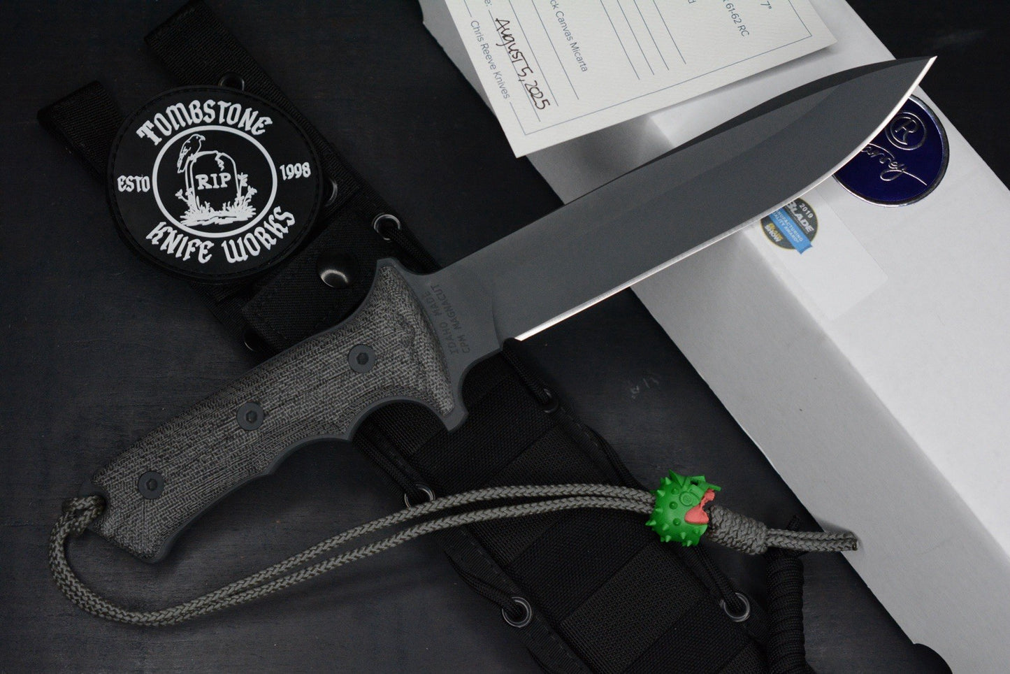 NEW Chris Reeve Green Beret MAGNACUT Black PVD w/ Rare Tombstone Ti Bead