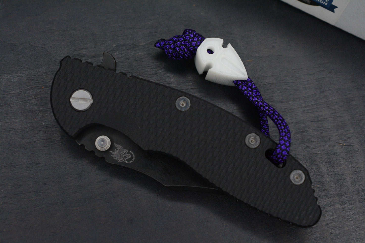RARE Hinderer XM-18 Battle Black Magnacut Bowie/ G10 w/ Koch Artifakt Bead