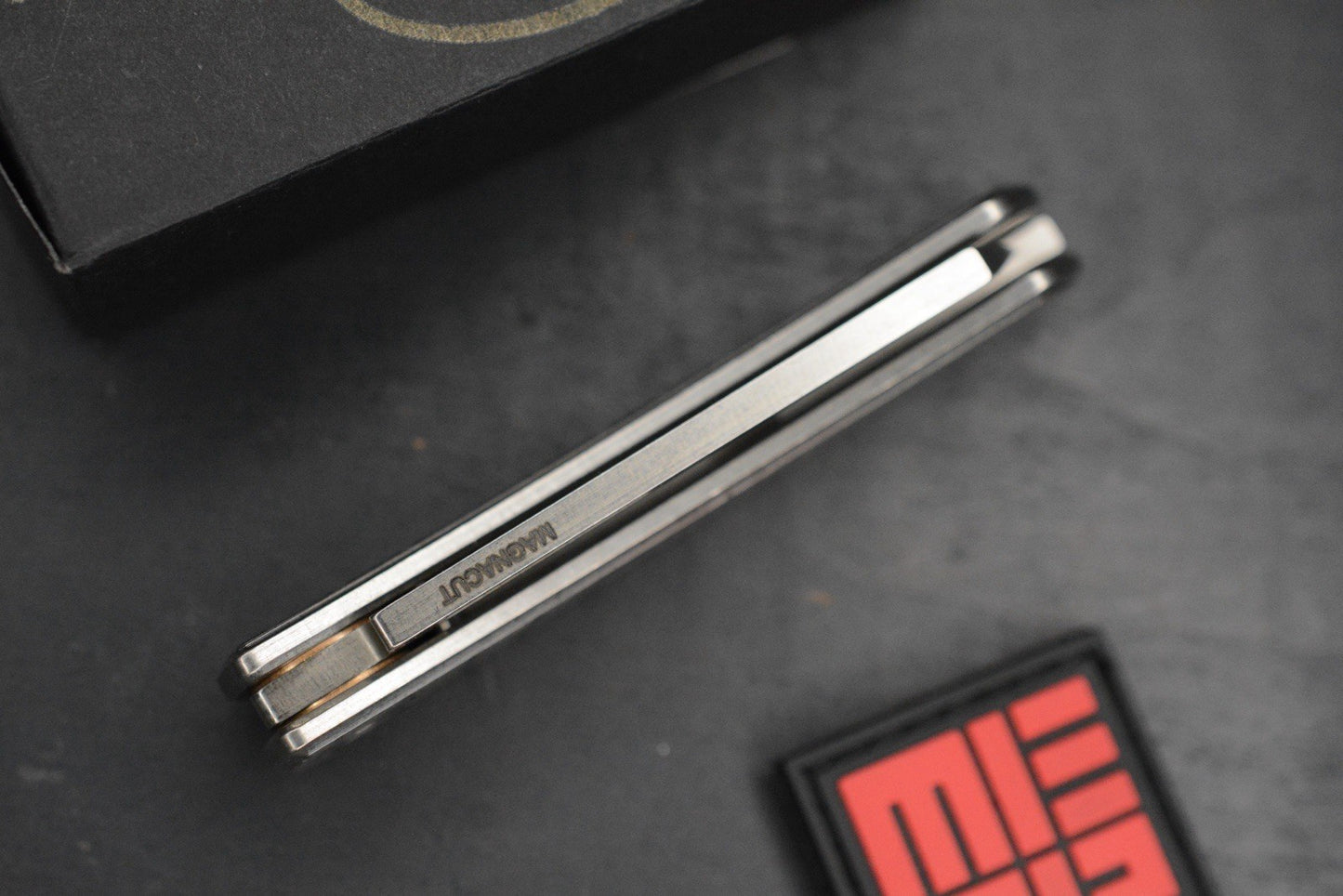 NEW American Blade Works EXC Slipjoint - Frag Ti Hdle / MagnaCut w/ MEFP Patch