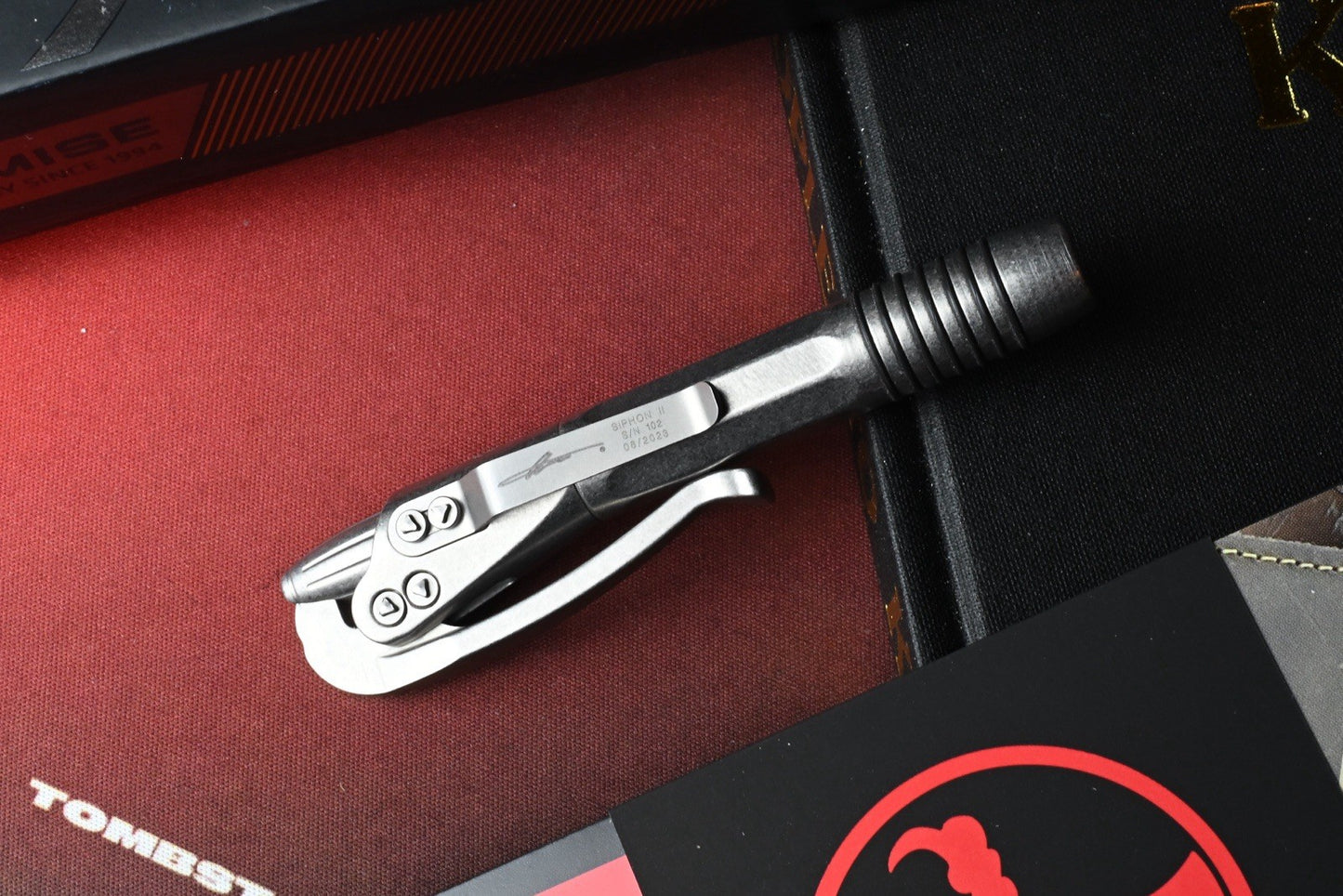 RARE Microtech Siphon I|Stainless Tactical Pen Stonewashed SN 102 2023