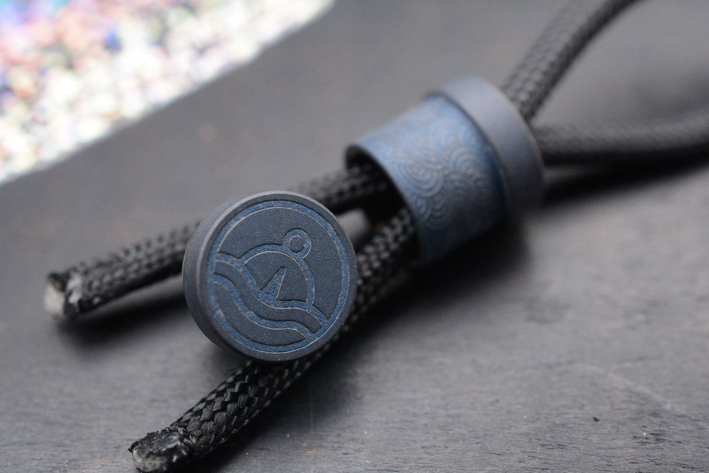 RARE Colins Trace x Urban EDC Seigahai Chaos Matte Blue Ti BeadRe Playge