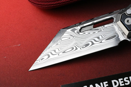 NEW Arcane Design Crawler - Beadblast Ti / Damasteel Wharncliffe