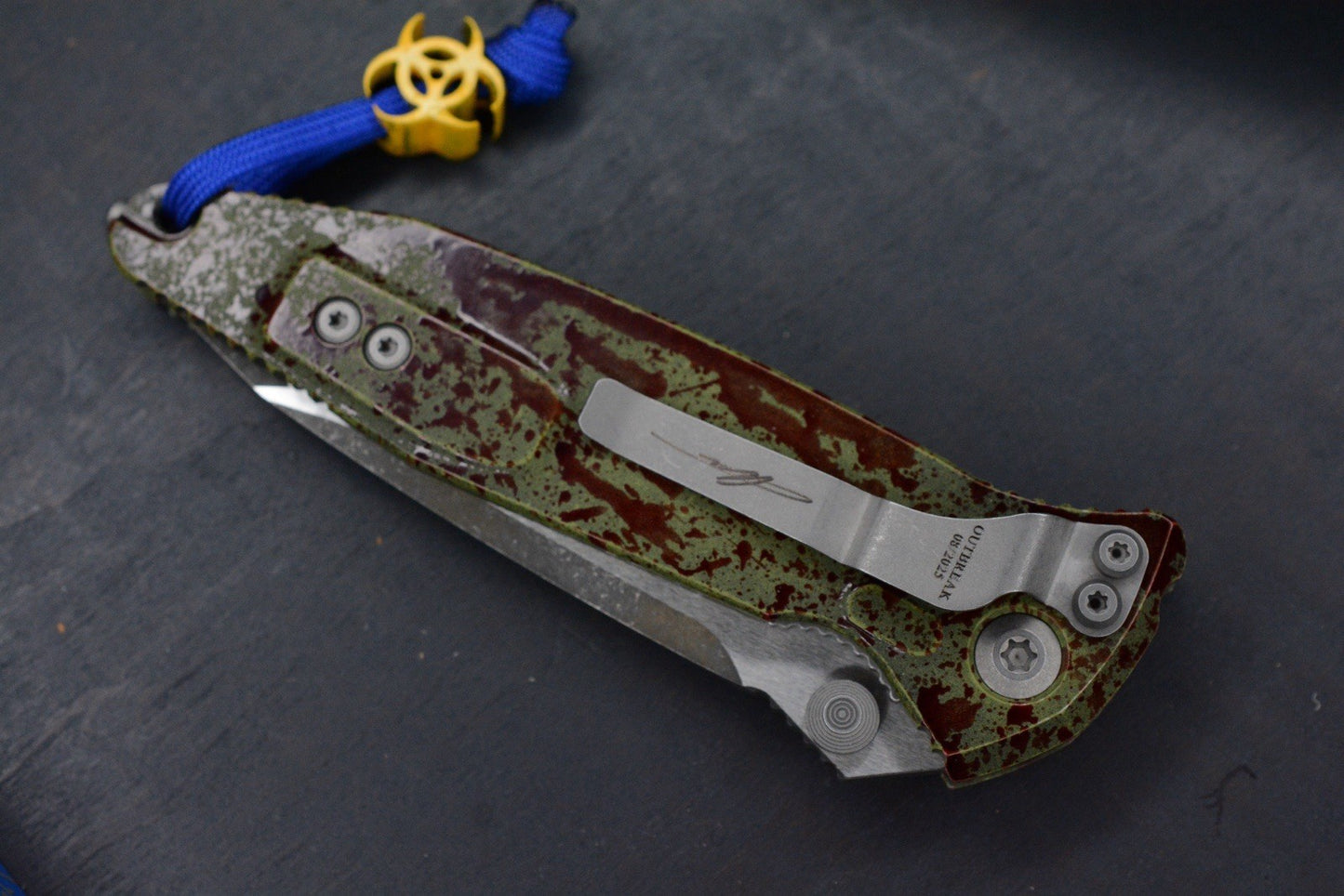 NEW Microtech SOCOM Elite T/E Outbreak w/ Fallout Patch Pack & Biohazard Bead