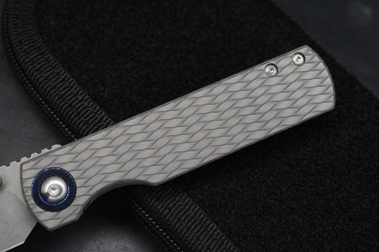 CUSTOM Monterey Bay Sea Otter Iron Weave - Timascus Pivot / Compound Magnacut