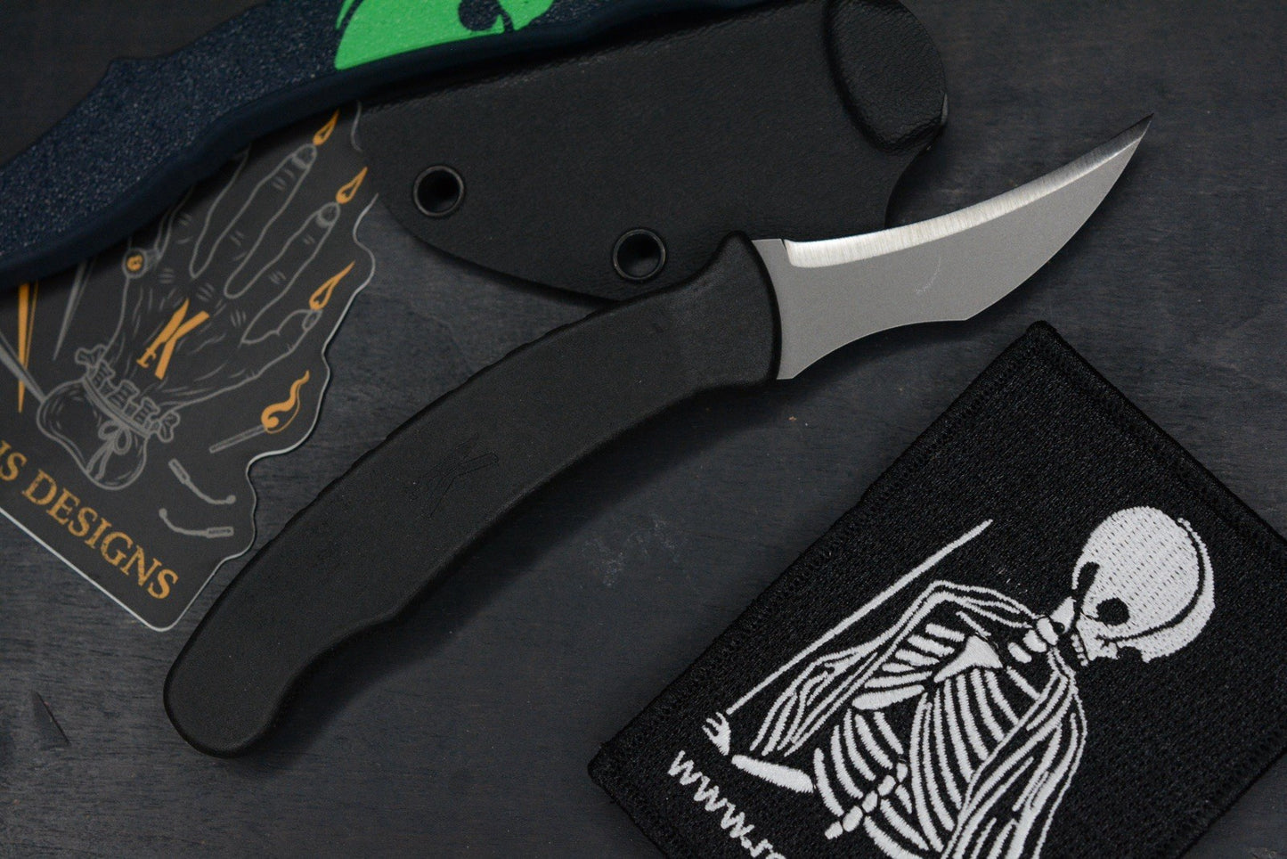NEW Kopis Designs x Ed Calderon L-Via Field Knife Matte 154CM w/ Trainer & Patch