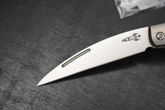 NEW D Rocket Designs Serpentine Slipjoint Ti M390 Wharncliffe Bottle Opener