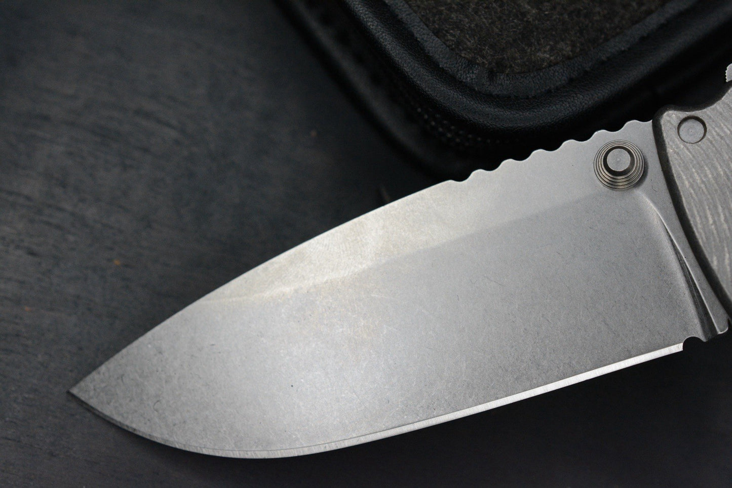 RARE Demko AD20 XL MagnaCut Drop Point / Textured Bead Blasted Ti w/ Tombstone