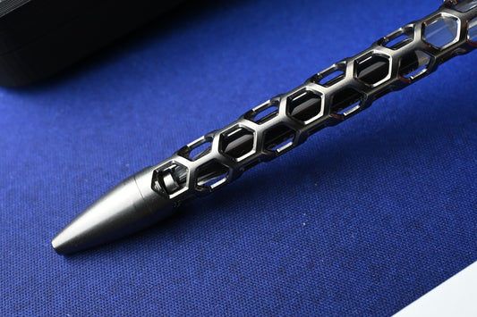 CUSTOM Magnus ClickShift Skelly Hex Ti Lever Pen - Matte Finish / Skeletonized