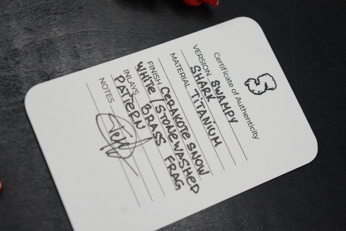 NEW Swampy EDC Shark Snow White/ Brass Frag Mag Inlay Stormtrooper Edition