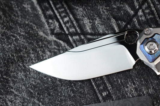 RARE Custom Knife Factory x Marfione Ratax - Polished M398 / Ti Integral SN#006
