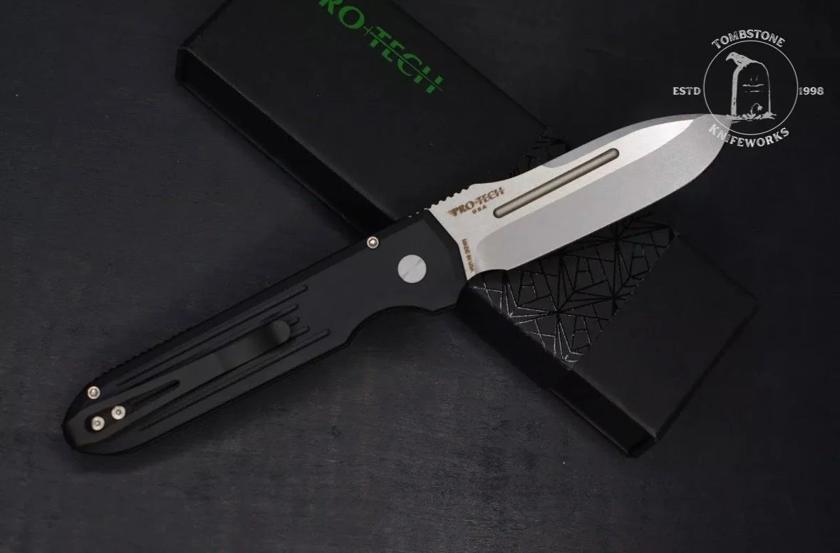 Pro-Tech Knives: PDW Invictus Auto - Stonewashed/Black