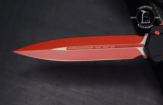 Microtech Red Cypher Auto MK7 D/E w/ Red Hardware