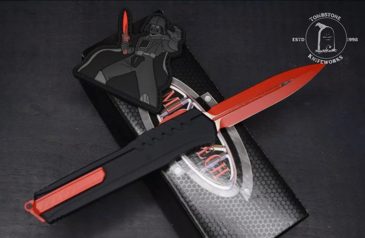 Microtech Red Cypher Auto MK7 D/E w/ Red Hardware