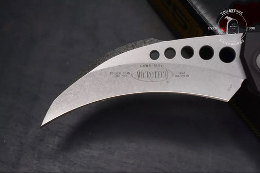 Microtech Hawk Auto Stonewashed Proof Run S/N 283