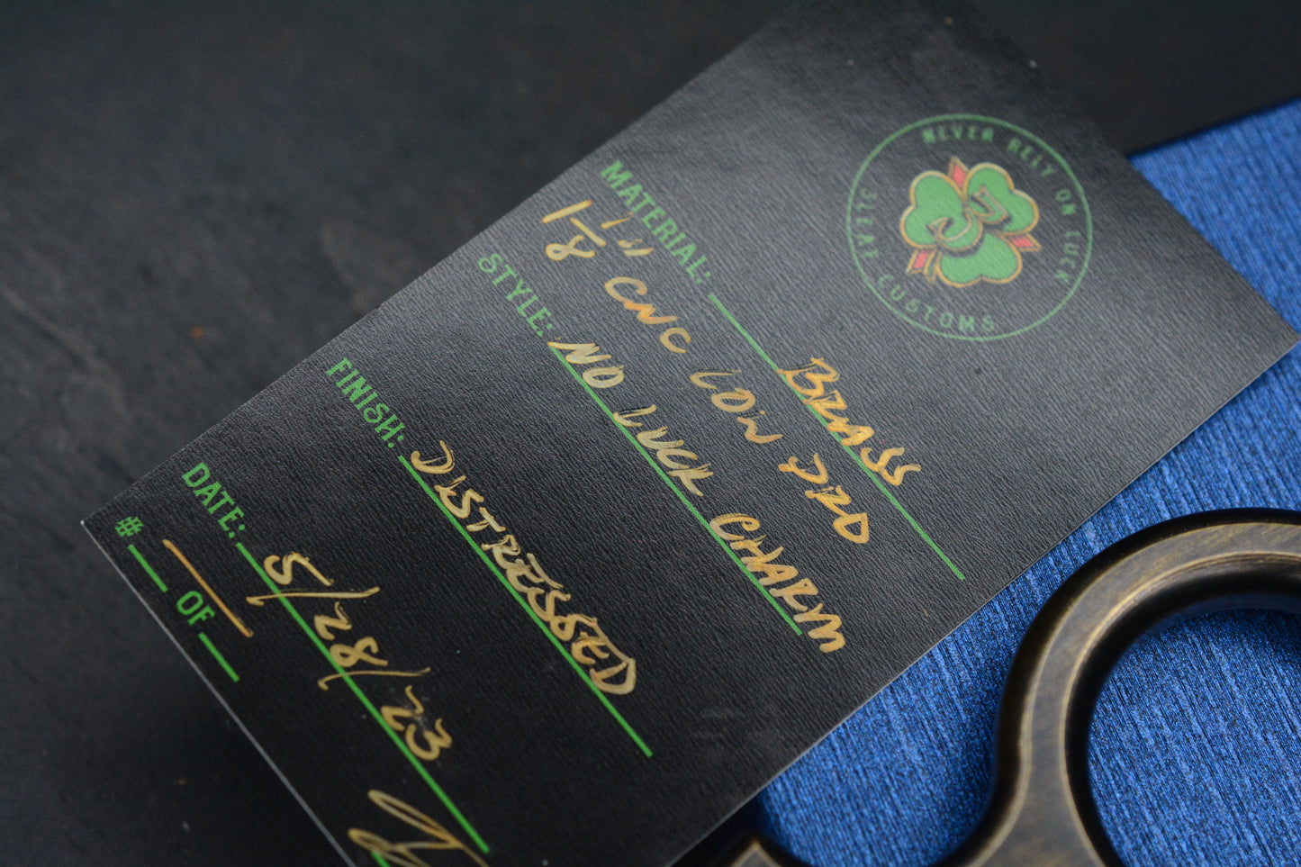 NEW 3-Leaf Customs Low Pro No Luck Charm Distressed w/ COA & Rock Bead