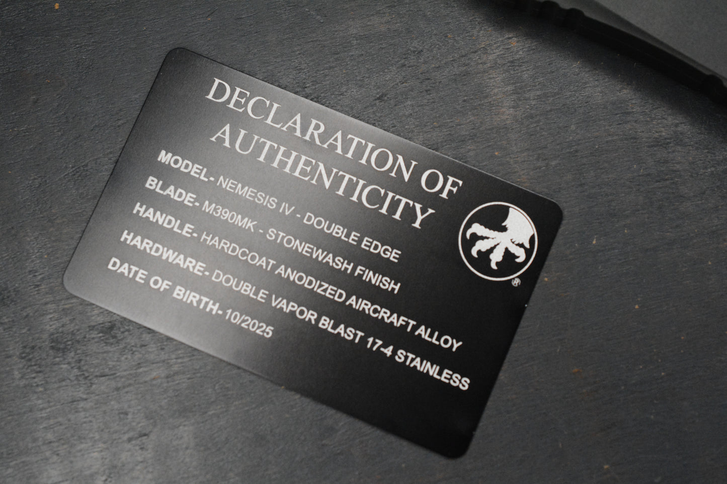 NEW Microtech Nemesis IV OTF - Stonewash D/E Black Aluminum Handle