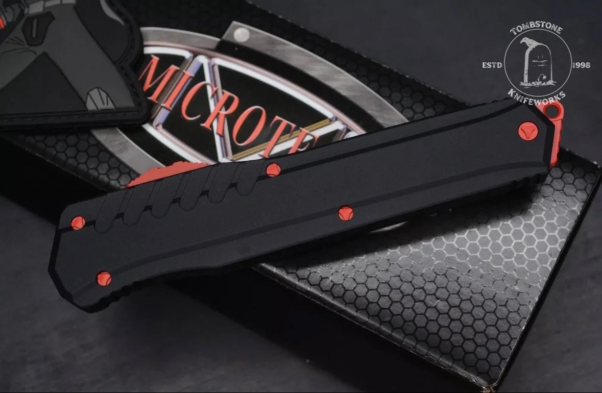 Microtech Red Cypher Auto MK7 D/E w/ Red Hardware
